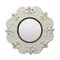 8" Round Off White Ceramic Accent Wall Mirror with Attached Hanging Loop, Decorative Vintage Decor for the Living Room, Bedroom, Hallway, and Entryway